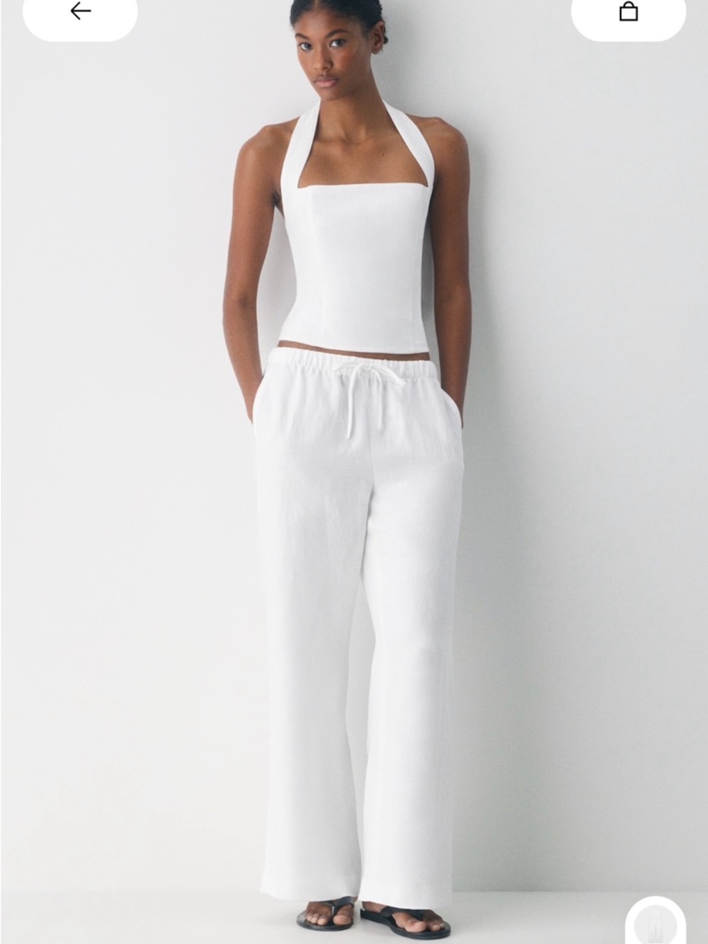 Aritzia Wilfred Linen Lodge Pant in White